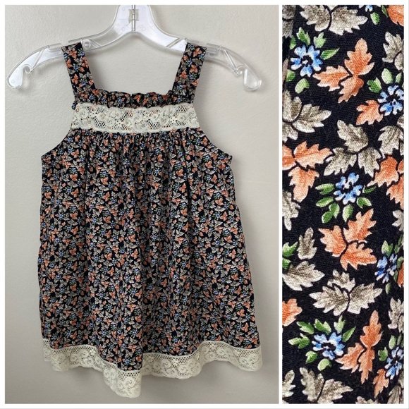 Vintage Other - Vintage 1970s/80s Floral Sundress, Kids Size 6, Prairie, Cottagecore